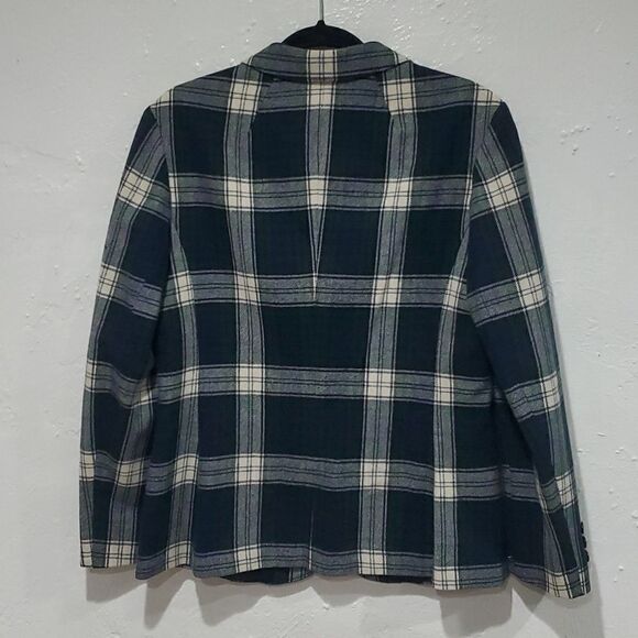 Vintage Pendleton Tartan Wool Blazer Jacket in Green & Plaid Size 6 - Picture 4 of 12